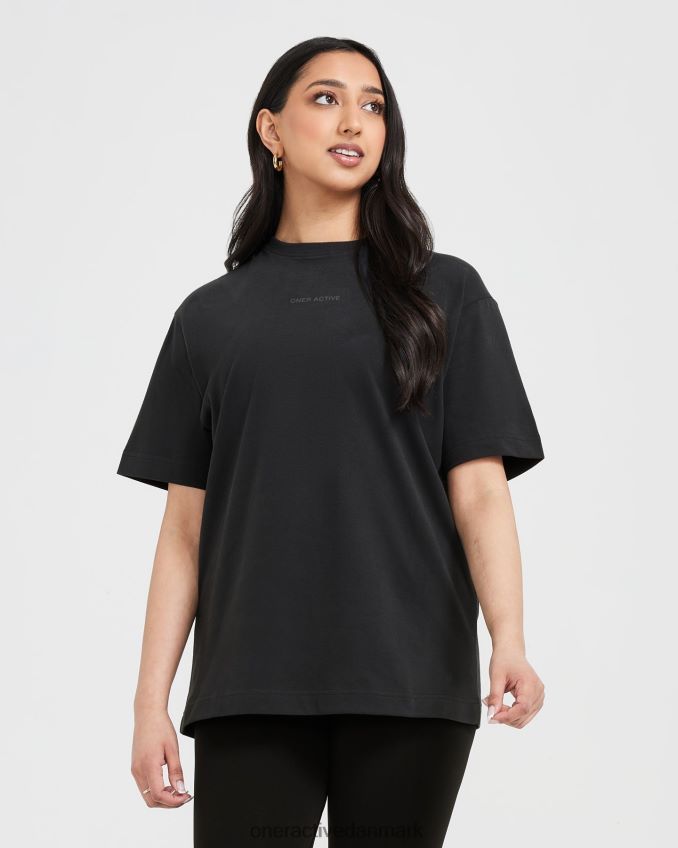 vasket sort tøj X26NZ0510 Oner Active klassisk spejlgrafisk oversized t-shirt