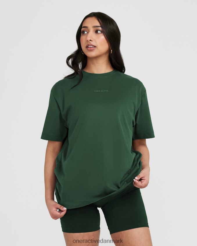 vasket stedsegrøn tøj X26NZ0504 Oner Active klassisk spejlgrafisk oversized t-shirt