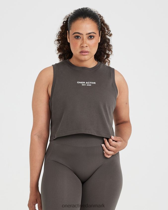 vasket dyb taupe tøj X26NZ0537 Oner Active grafisk jersey tank