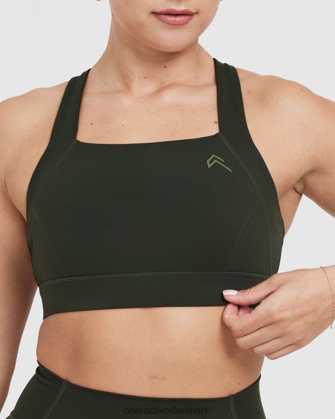 kaki tøj X26NZ0166 Oner Active tidløs bralette med firkantet hals