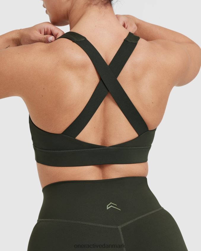kaki tøj X26NZ0166 Oner Active tidløs bralette med firkantet hals