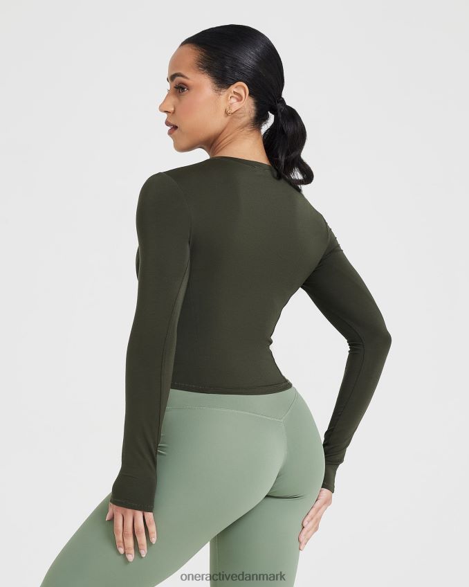kaki tøj X26NZ0410 Oner Active blød blød mellemlang ærmet top