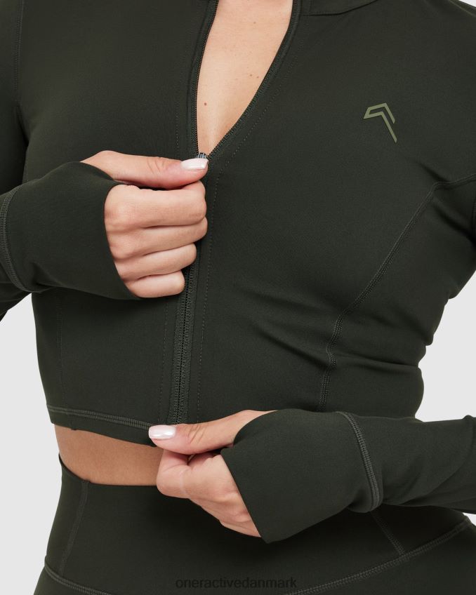 kaki tøj X26NZ0600 Oner Active tidløs crop jakke