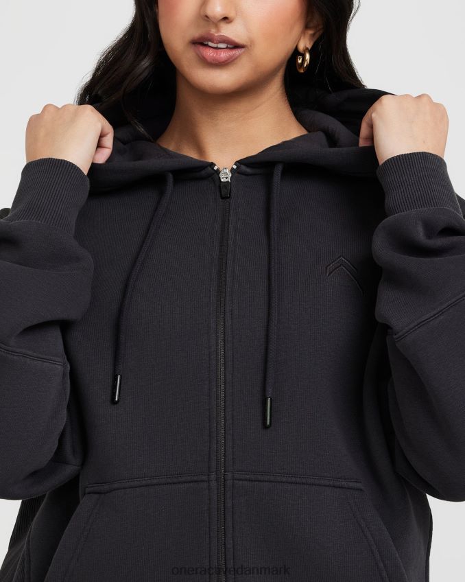 kul tøj X26NZ0615 Oner Active klassisk lounge oversized hættetrøje med lynlås