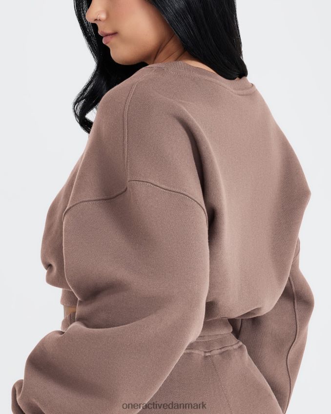kølig brun tøj X26NZ0608 Oner Active oversize sweatshirt med v-hals hele dagen