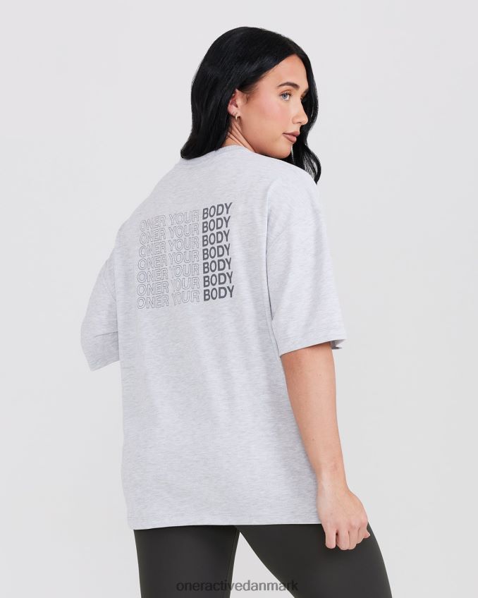 lysegrå mergel tøj X26NZ0424 Oner Active oyb grafisk unisex t-shirt