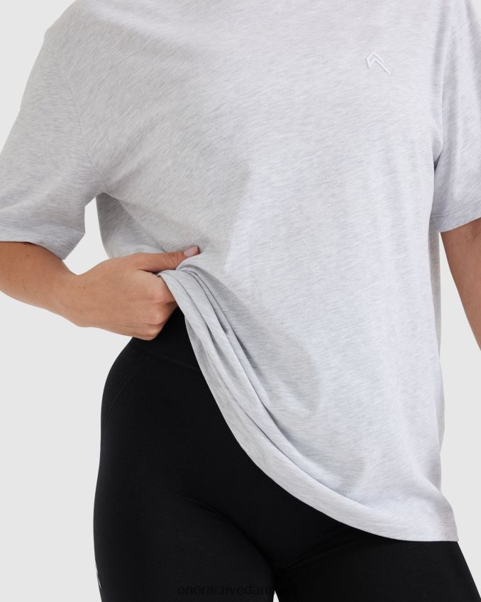 lysegrå mergel tøj X26NZ0493 Oner Active klassisk letvægts t-shirt i overstørrelse