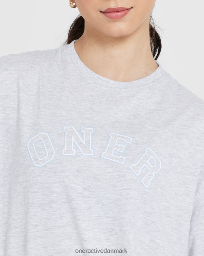 lysegrå mergel tøj X26NZ0501 Oner Active klassisk varsity oversized let t-shirt