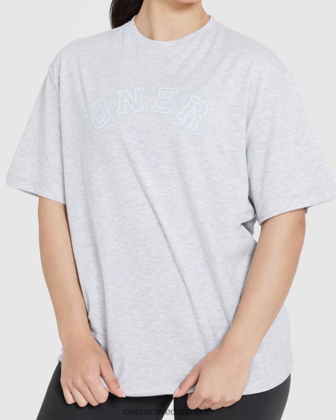 lysegrå mergel tøj X26NZ0501 Oner Active klassisk varsity oversized let t-shirt