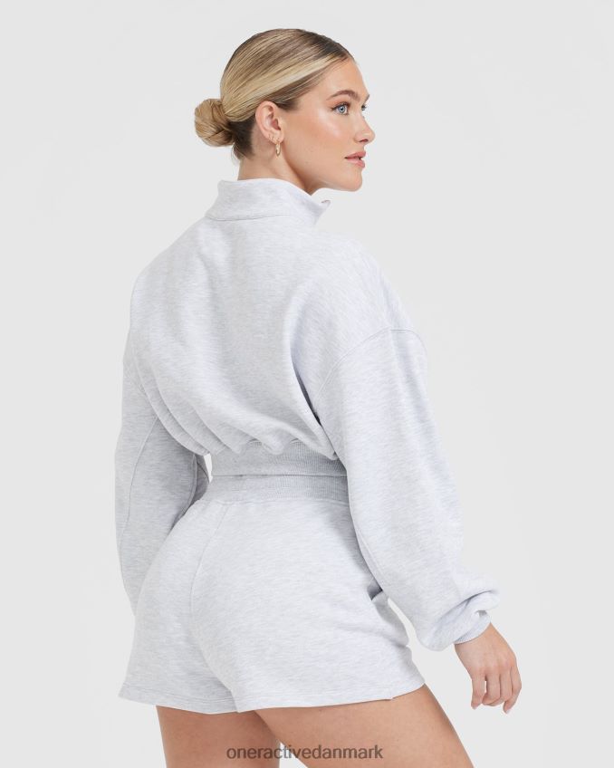 lysegrå mergel tøj X26NZ0578 Oner Active letvægts sweatshirt med 1/4 lynlås hele dagen