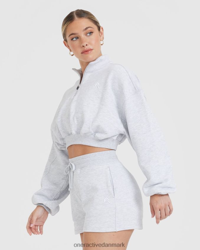 lysegrå mergel tøj X26NZ0578 Oner Active letvægts sweatshirt med 1/4 lynlås hele dagen