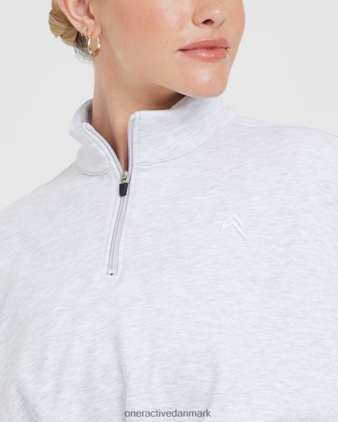lysegrå mergel tøj X26NZ0578 Oner Active letvægts sweatshirt med 1/4 lynlås hele dagen