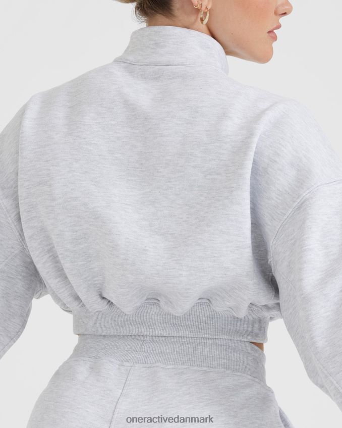 lysegrå mergel tøj X26NZ0578 Oner Active letvægts sweatshirt med 1/4 lynlås hele dagen