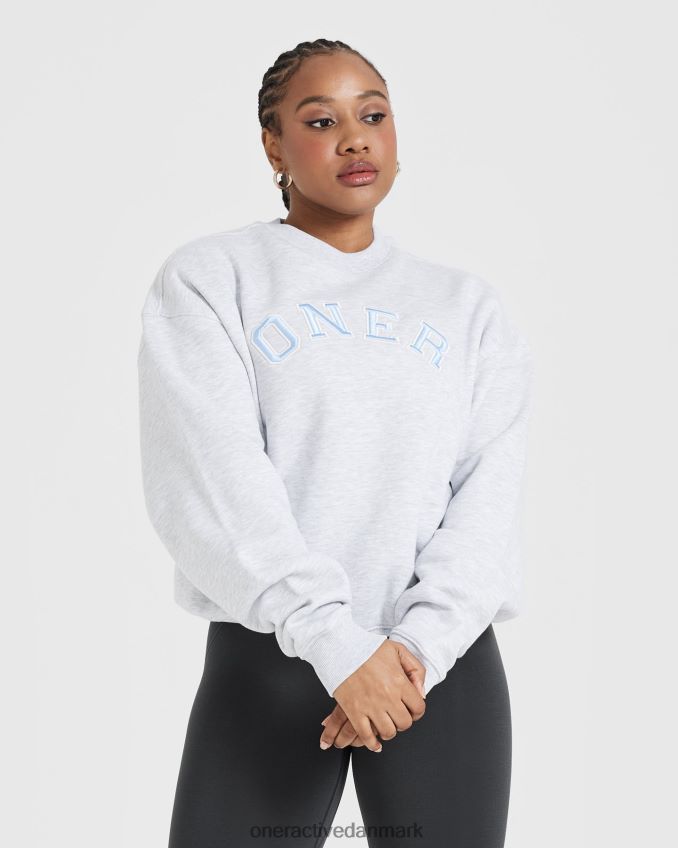 lysegrå mergel tøj X26NZ0591 Oner Active varsity oversized sweatshirt hele dagen
