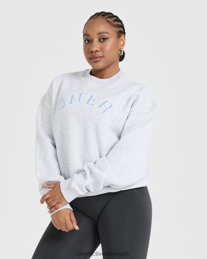 lysegrå mergel tøj X26NZ0591 Oner Active varsity oversized sweatshirt hele dagen