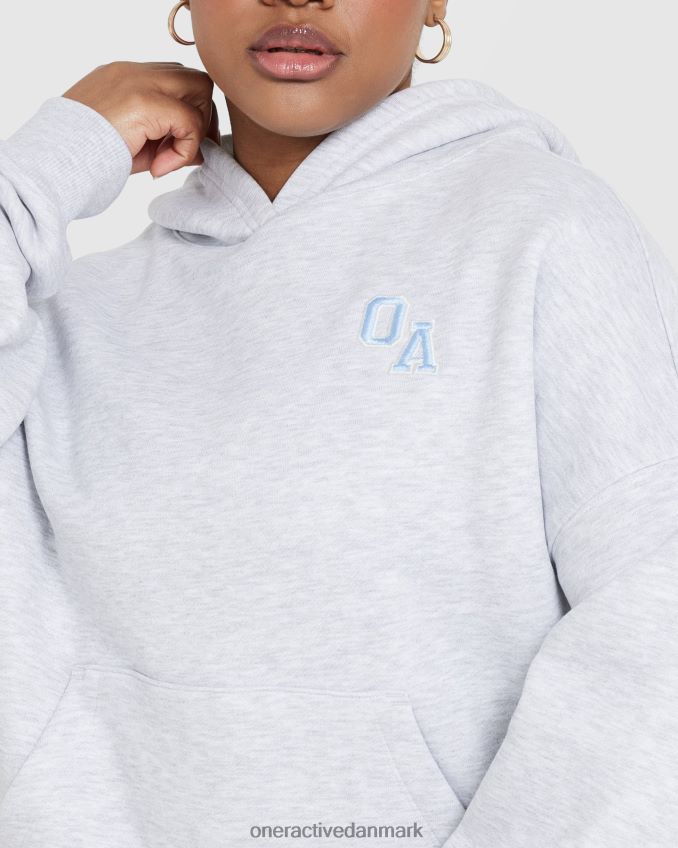 lysegrå mergel tøj X26NZ0592 Oner Active varsity oversized hættetrøje hele dagen