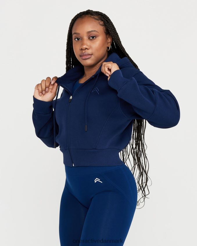 midnat tøj X26NZ0628 Oner Active klassisk lounge-hættetrøje med cropped lynlås