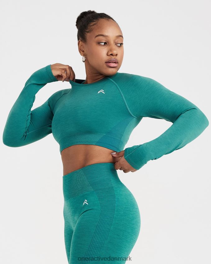 mineral grøn mergel tøj X26NZ0470 Oner Active klassisk sømløs 20 langærmet crop top
