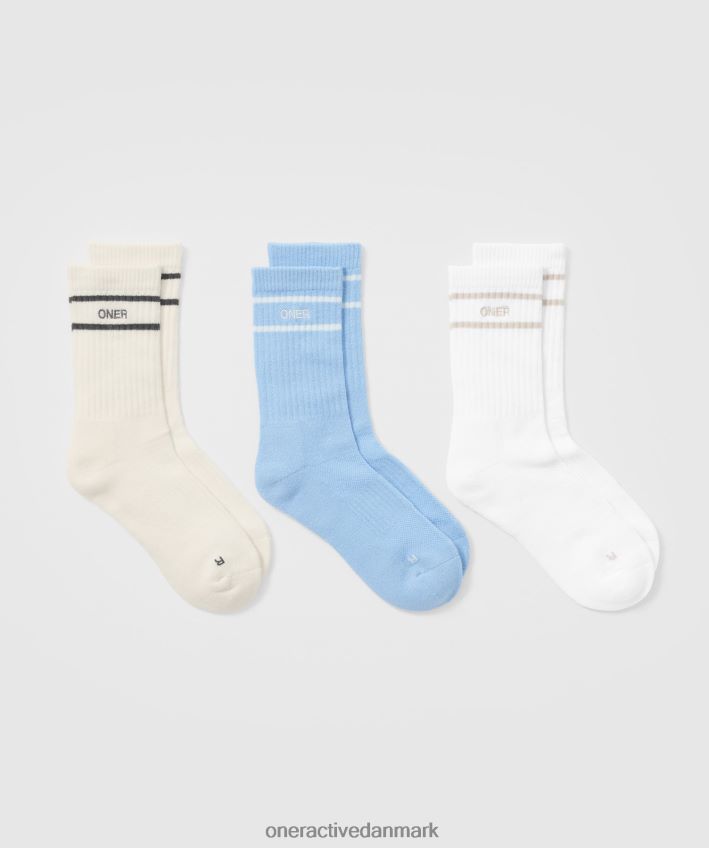 råhvid/blå/hvid tilbehør X26NZ0651 Oner Active varsity crew sokker 3 pak