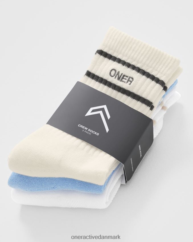 råhvid/blå/hvid tilbehør X26NZ0651 Oner Active varsity crew sokker 3 pak