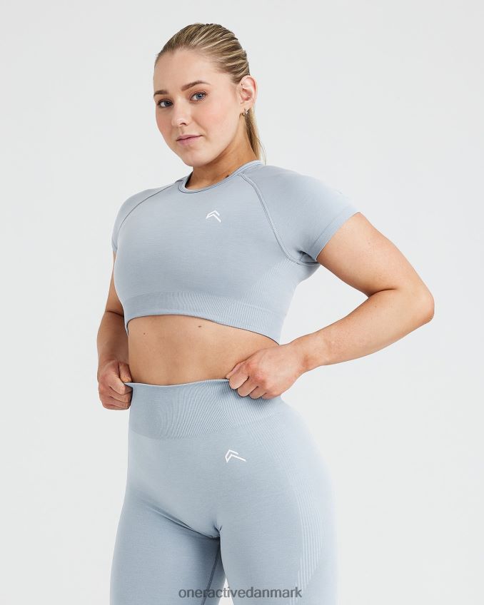 røg grå mergel tøj X26NZ0447 Oner Active klassisk sømløs 20 kortærmet crop top