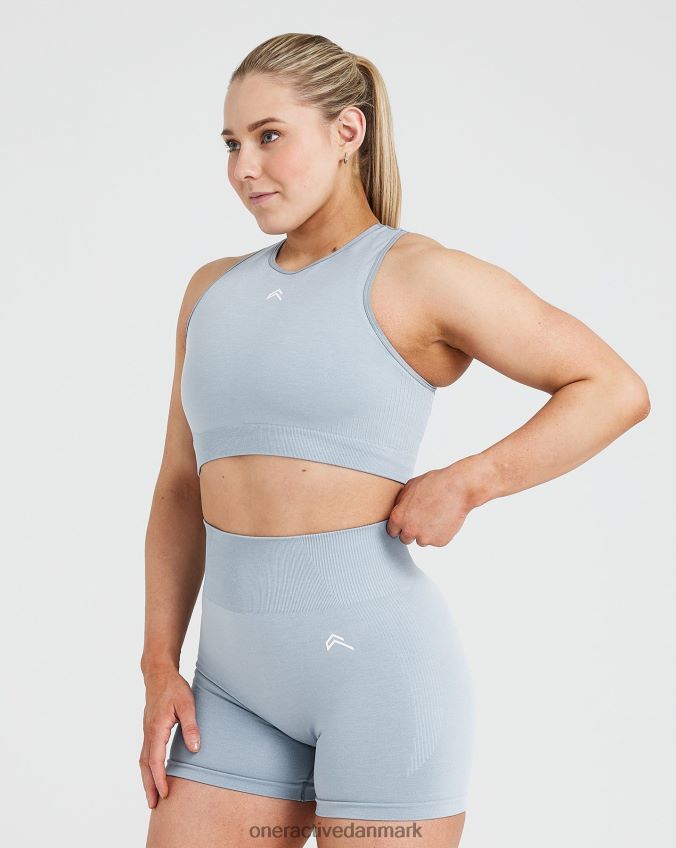 røg grå mergel tøj X26NZ0448 Oner Active klassisk sømløs 20 crop top