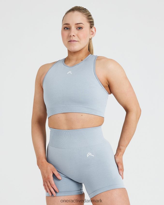 røg grå mergel tøj X26NZ0448 Oner Active klassisk sømløs 20 crop top
