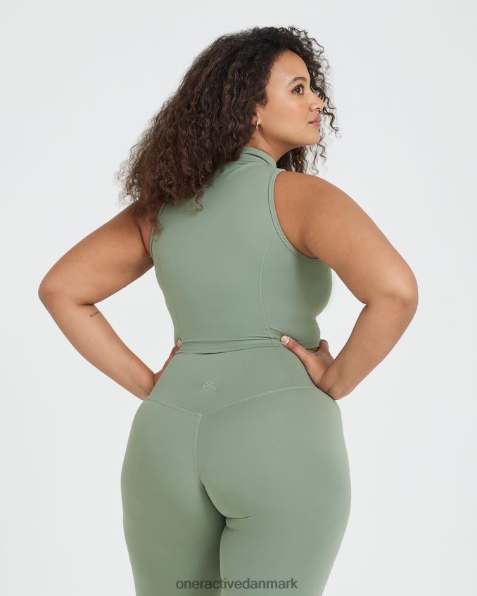 salvie tøj X26NZ0488 Oner Active tidløs halv zip crop tank