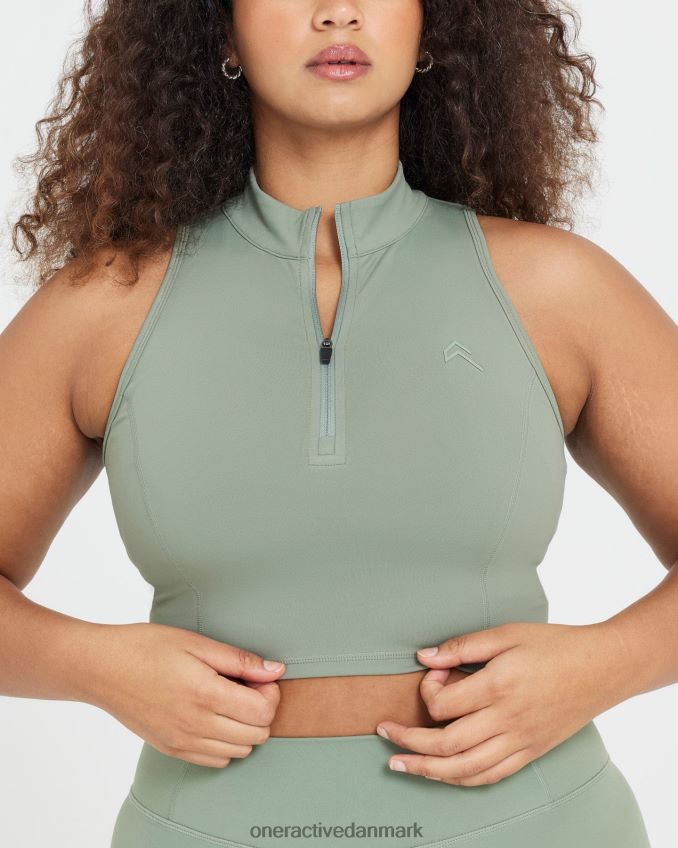 salvie tøj X26NZ0488 Oner Active tidløs halv zip crop tank