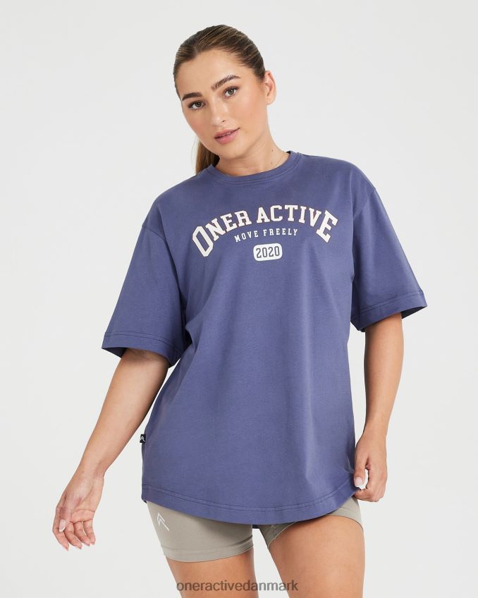 skifer blå tøj X26NZ0530 Oner Active oversized kortærmet klub-t-shirt