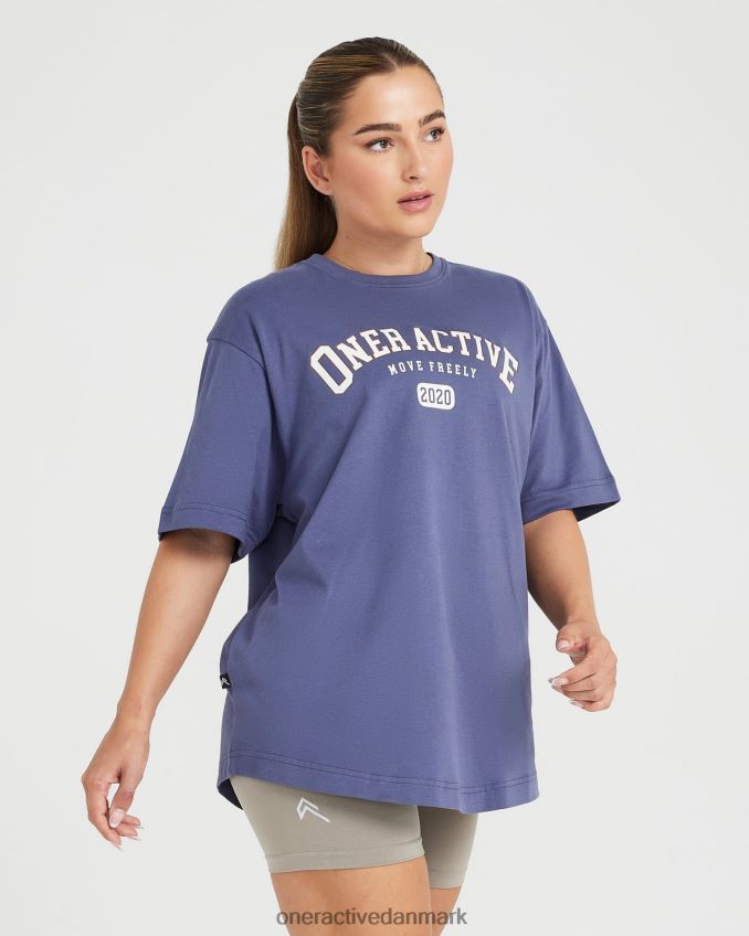 skifer blå tøj X26NZ0530 Oner Active oversized kortærmet klub-t-shirt