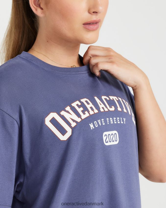 skifer blå tøj X26NZ0530 Oner Active oversized kortærmet klub-t-shirt