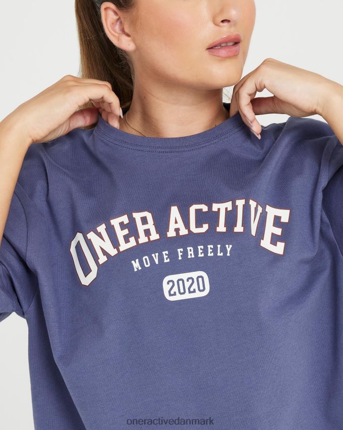 skifer blå tøj X26NZ0530 Oner Active oversized kortærmet klub-t-shirt