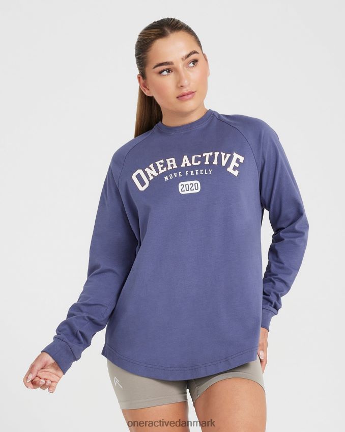 skifer blå tøj X26NZ0532 Oner Active oversized langærmet klub-t-shirt