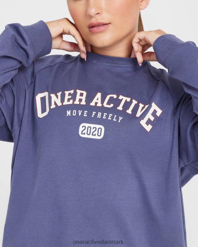 skifer blå tøj X26NZ0532 Oner Active oversized langærmet klub-t-shirt