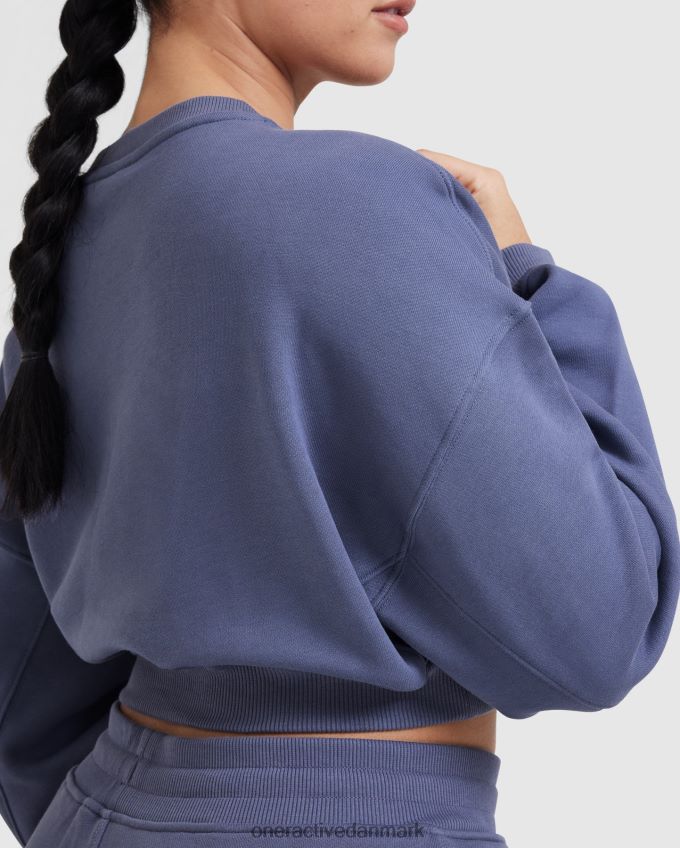 skifer blå tøj X26NZ0571 Oner Active let oversized sweatshirt med v-hals hele dagen