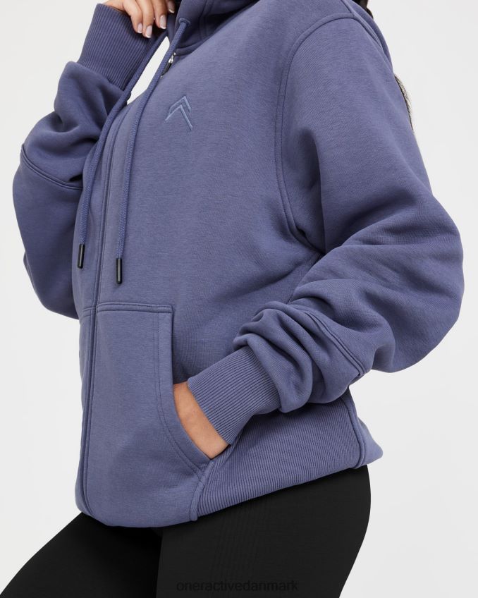 skifer blå tøj X26NZ0594 Oner Active klassisk lounge oversized hættetrøje med lynlås