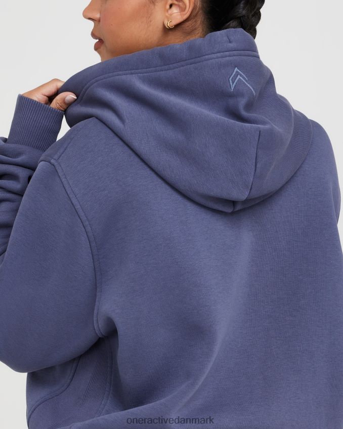 skifer blå tøj X26NZ0594 Oner Active klassisk lounge oversized hættetrøje med lynlås