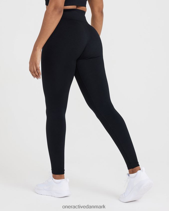 sort mergel tøj X26NZ058 Oner Active klassiske sømløse 20 leggings