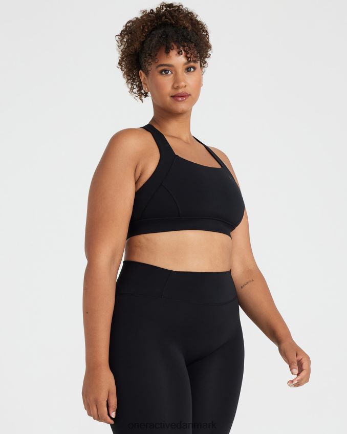 sort tøj X26NZ0103 Oner Active tidløs bralette med firkantet hals