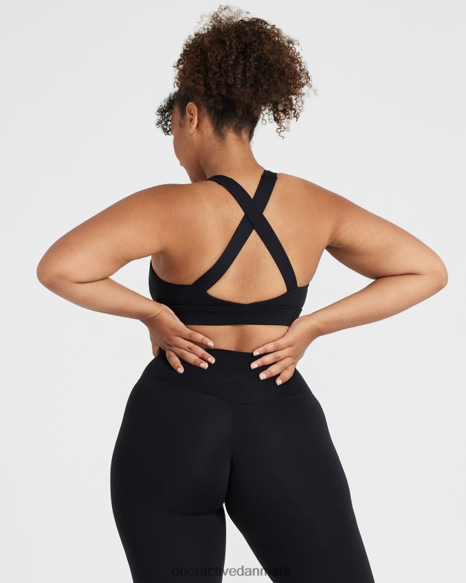sort tøj X26NZ0103 Oner Active tidløs bralette med firkantet hals