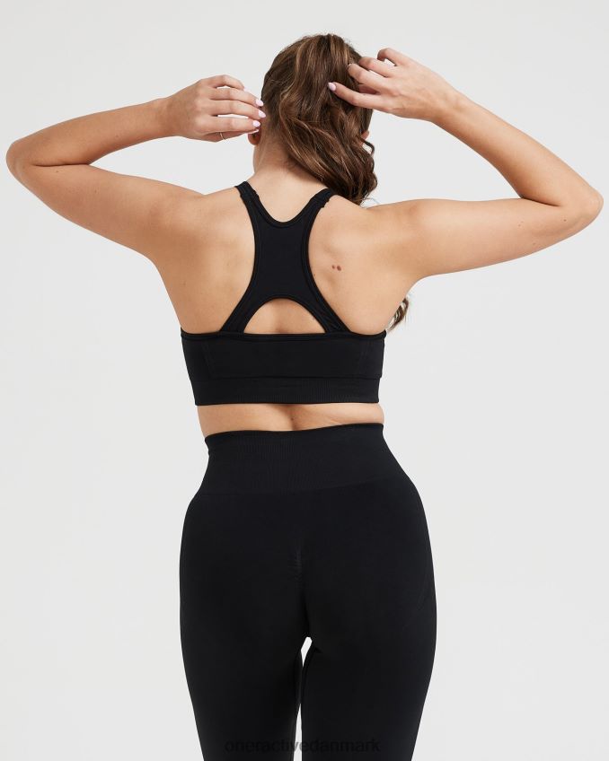 sort tøj X26NZ0106 Oner Active ubesværet sømløs bralette med høj hals