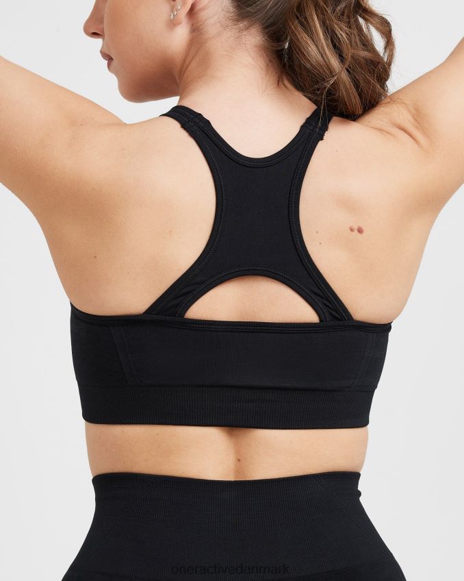 sort tøj X26NZ0106 Oner Active ubesværet sømløs bralette med høj hals