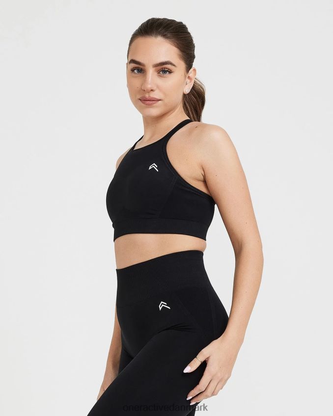 sort tøj X26NZ0126 Oner Active ubesværet sømløs bralette med høj hals