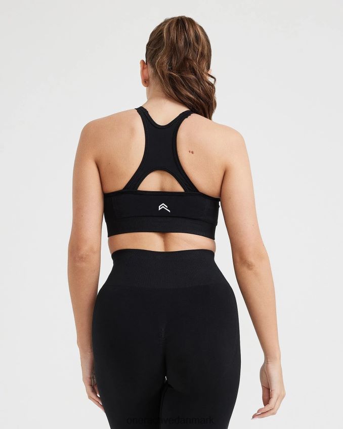 sort tøj X26NZ0126 Oner Active ubesværet sømløs bralette med høj hals