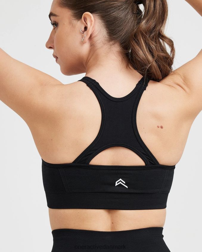 sort tøj X26NZ0126 Oner Active ubesværet sømløs bralette med høj hals
