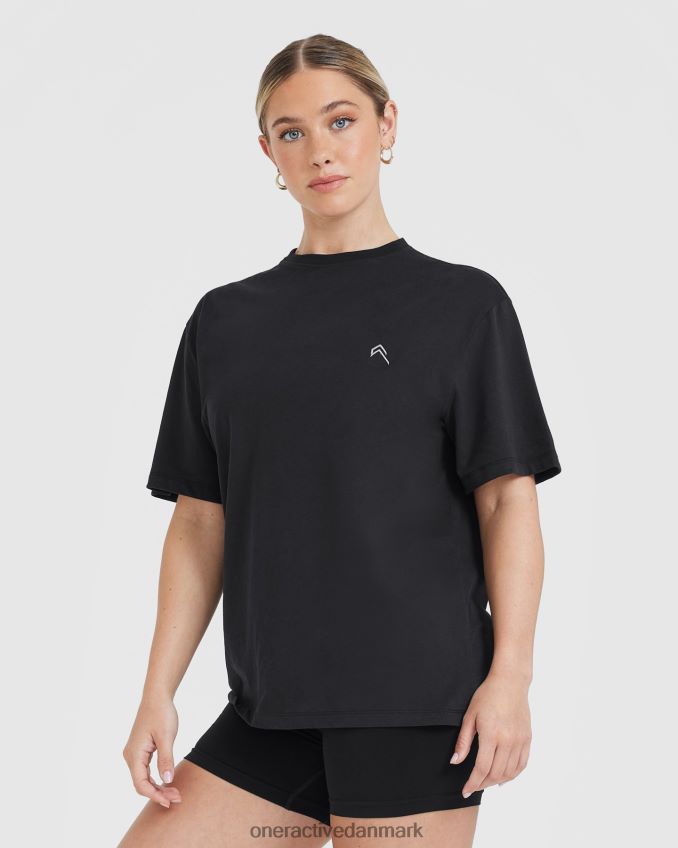 sort tøj X26NZ0495 Oner Active klassisk letvægts t-shirt i overstørrelse