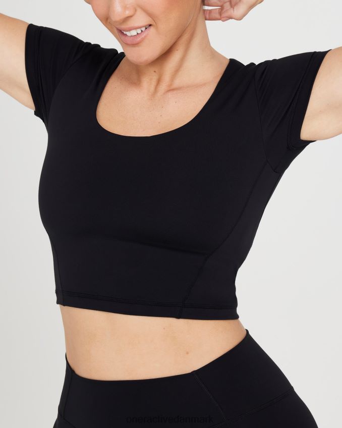 sort tøj X26NZ0526 Oner Active tidløs afgrøde kortærmet t-shirt