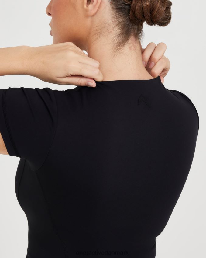 sort tøj X26NZ0526 Oner Active tidløs afgrøde kortærmet t-shirt