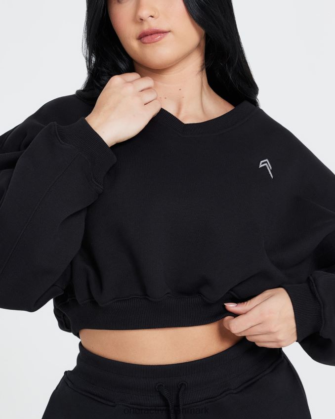 sort tøj X26NZ0611 Oner Active oversize sweatshirt med v-hals hele dagen